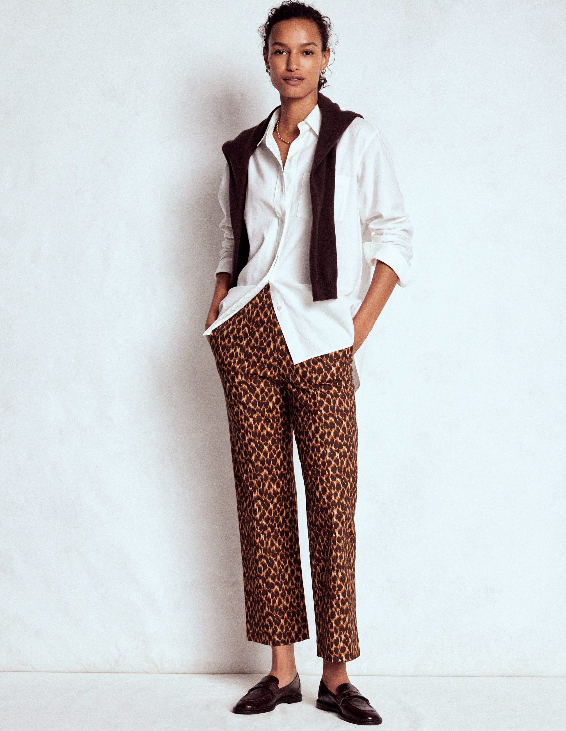 Smart 7/8 Trousers-Multi, Abstract Leopard-1