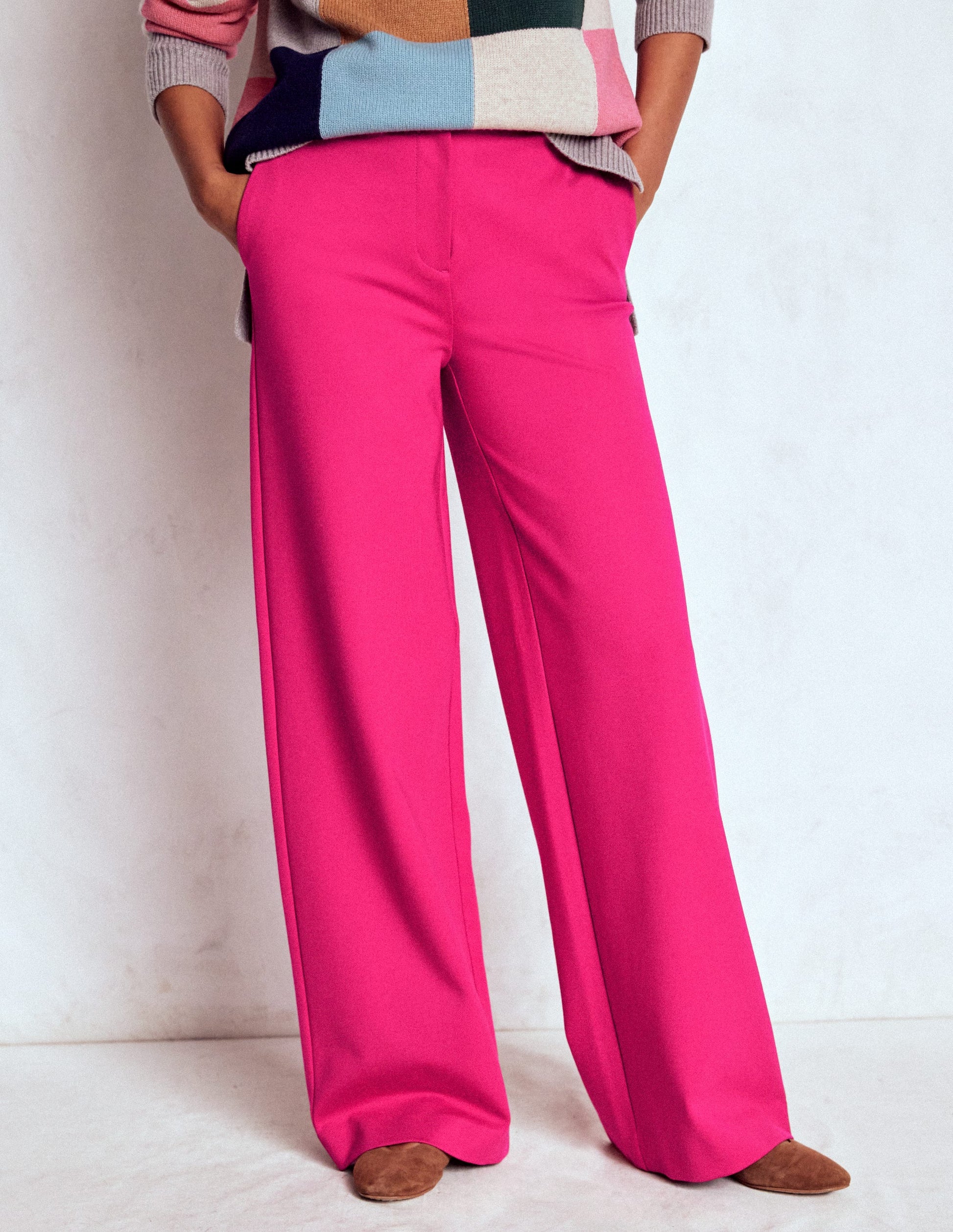 Belgravia Ponte Trousers-Vibrant Pink-4