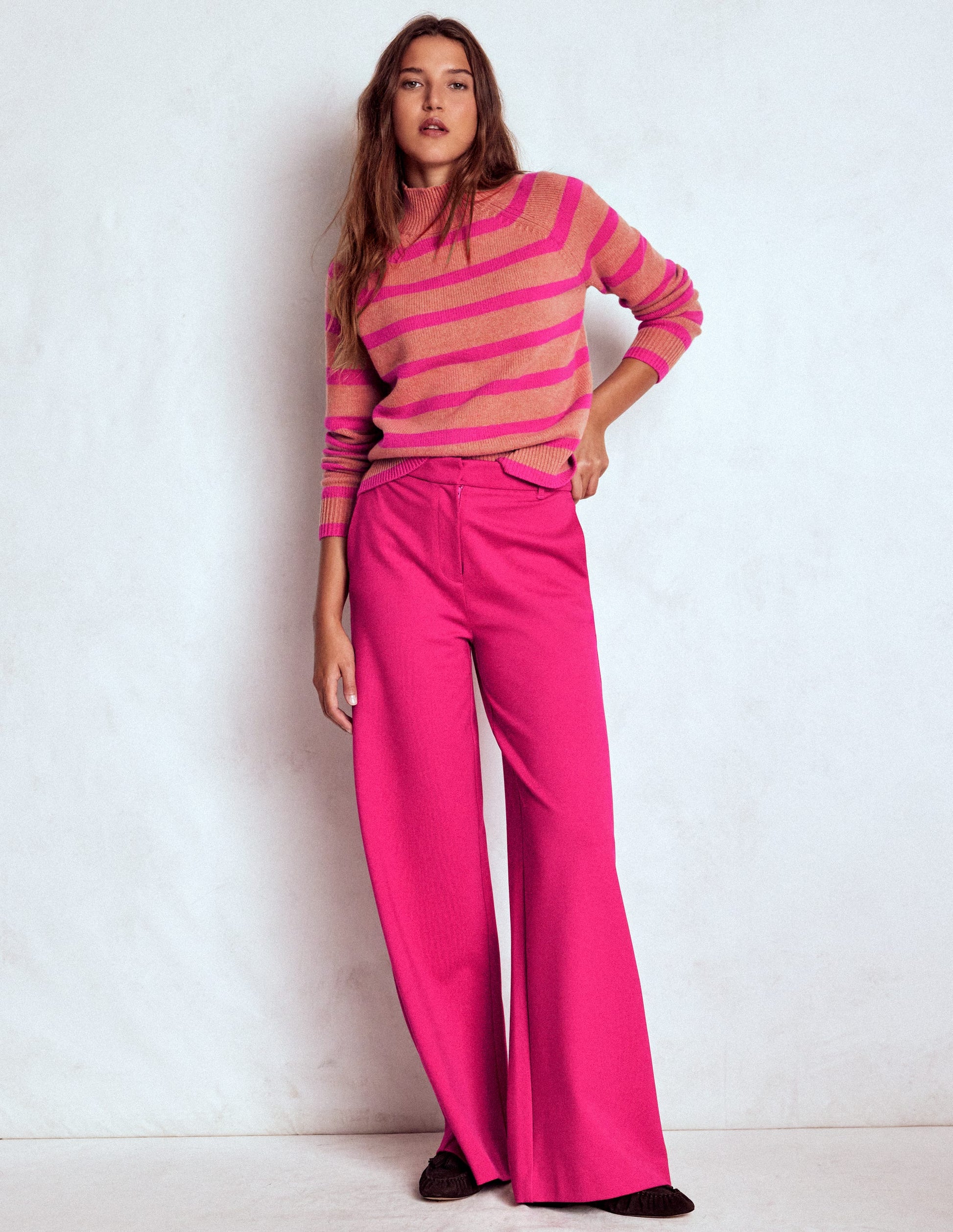 Belgravia Ponte Trousers-Vibrant Pink-6