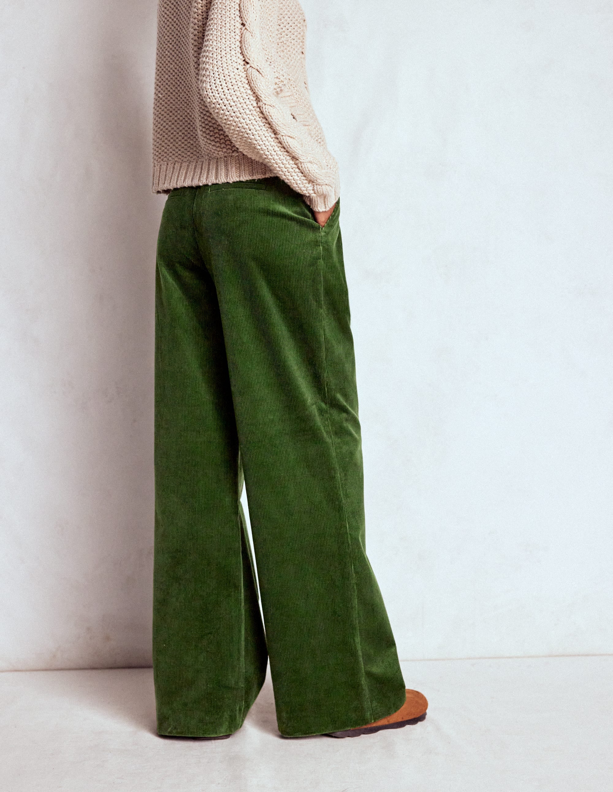 Kensington Cord Trousers-Green Fir - Image 3