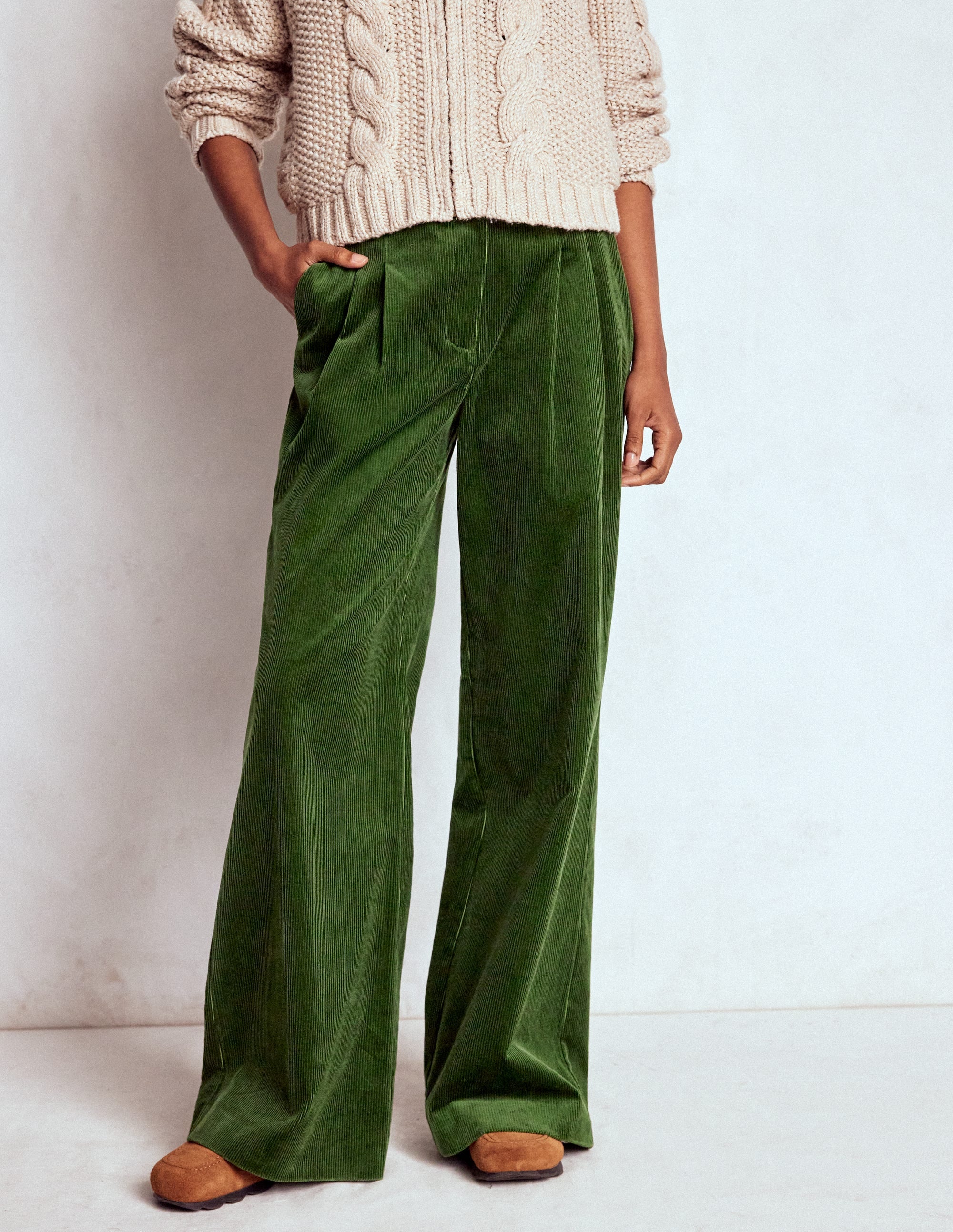 Kensington Cord Trousers-Green Fir - Image 5