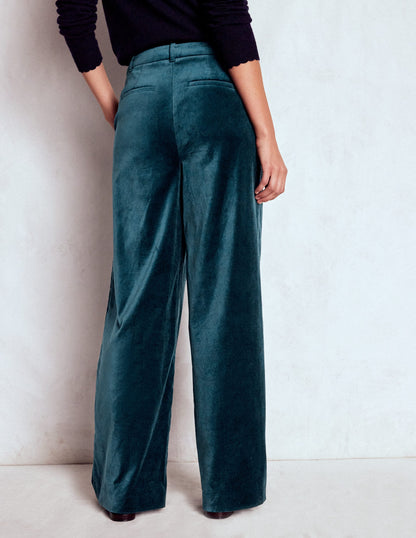 Belgravia Velvet Trousers-Midnight Teal-3