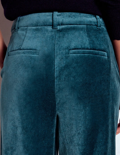 Belgravia Velvet Trousers-Midnight Teal-4