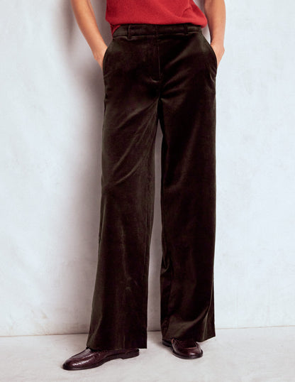 Belgravia Velvet Trousers-Espresso-4