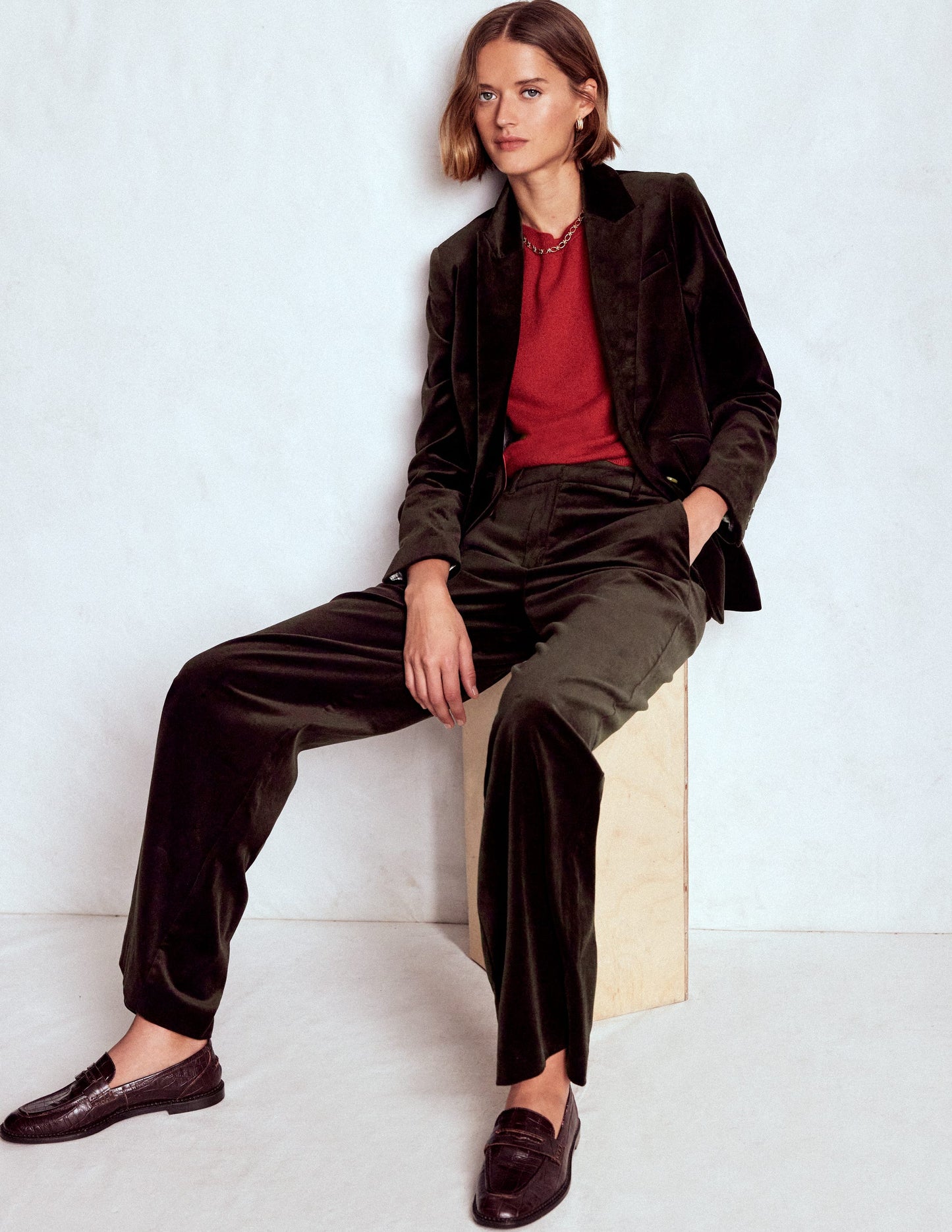 Belgravia Velvet Trousers-Espresso