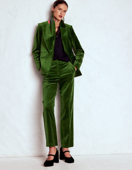 Canonbury Velvet Trousers-Green Fir