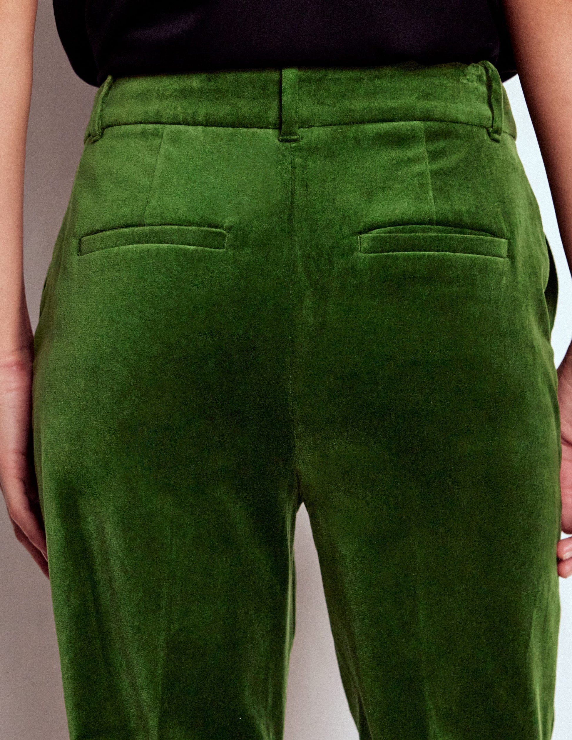 Canonbury Velvet Trousers-Green Fir-4