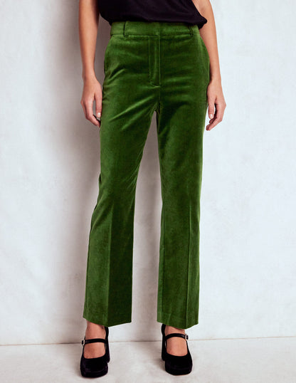 Canonbury Velvet Trousers-Green Fir-5