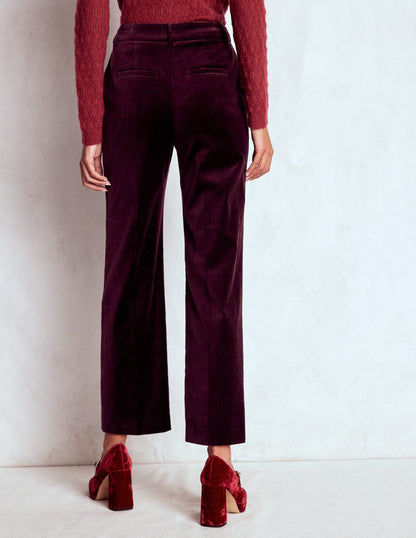 Canonbury Velvet Trousers-Dark Cherry-3