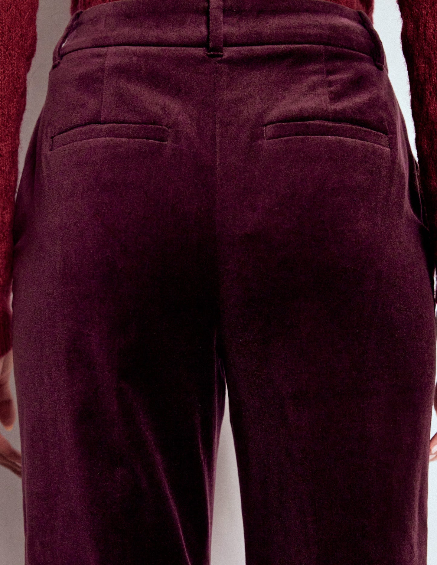 Canonbury Velvet Trousers-Dark Cherry