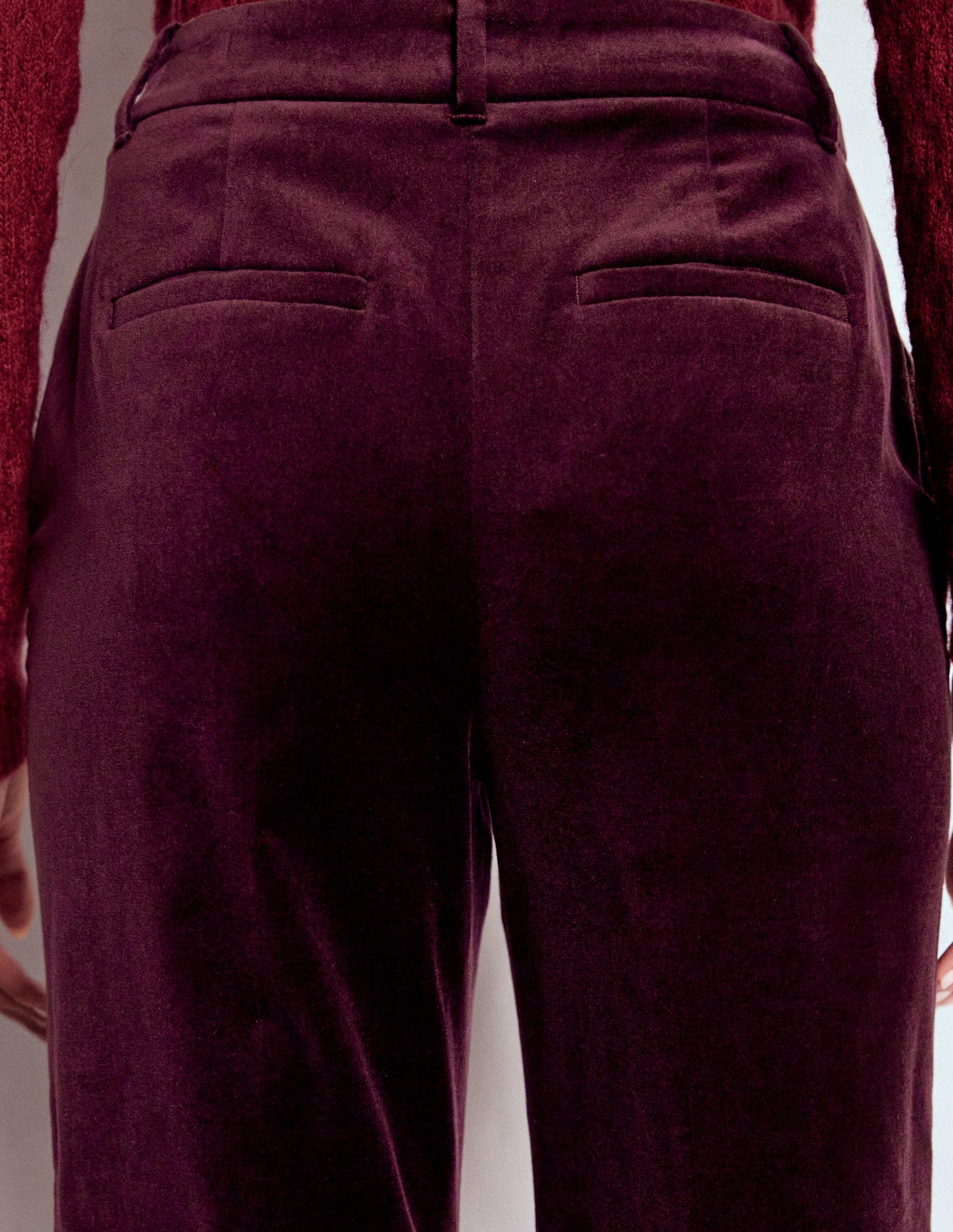 Canonbury Velvet Trousers-Dark Cherry-4