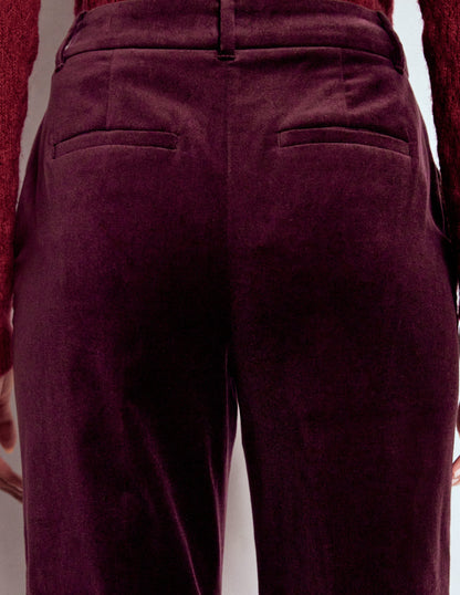 Canonbury Velvet Trousers-Dark Cherry-4
