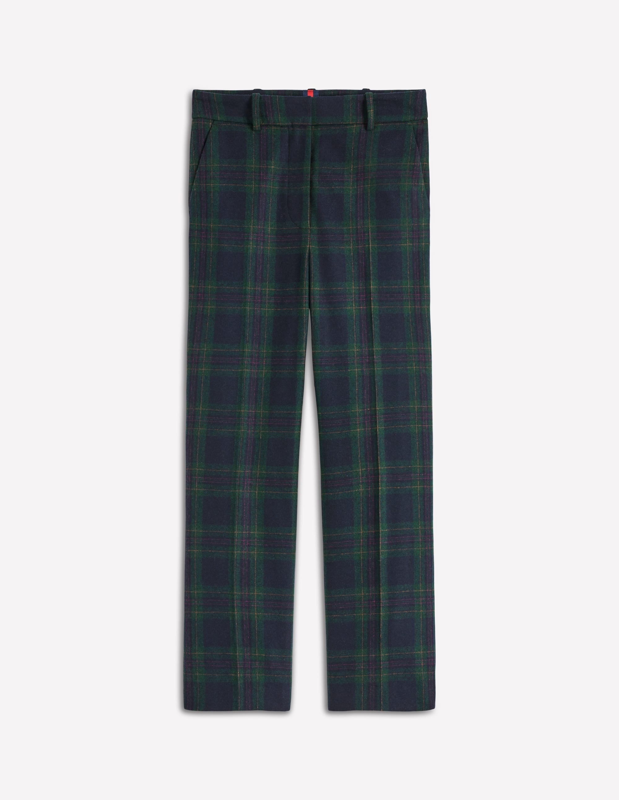 Canonbury Wool Blend Trousers-Navy and Green Tonal Check - Image 7