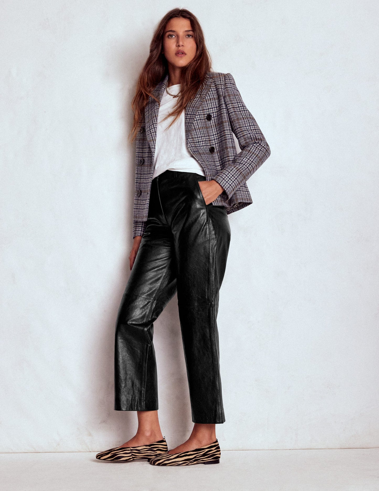 Canonbury Leather Trousers-BLACK