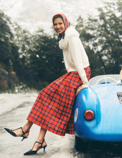 Verity Tartan Midi Skirt-Red, Navy & Purple Brand Check-6