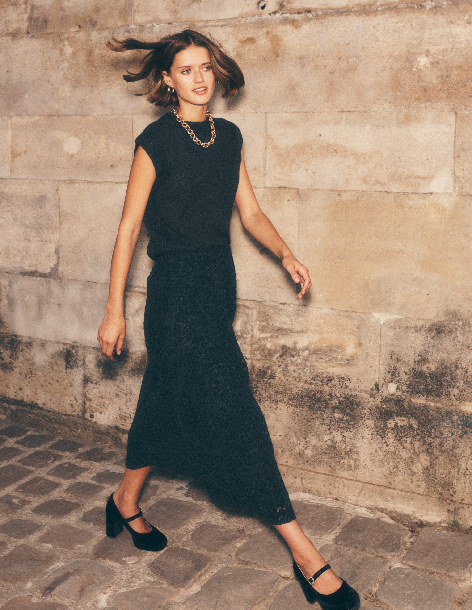 Verity Lace Midi Skirt-Black Lace - Image 6