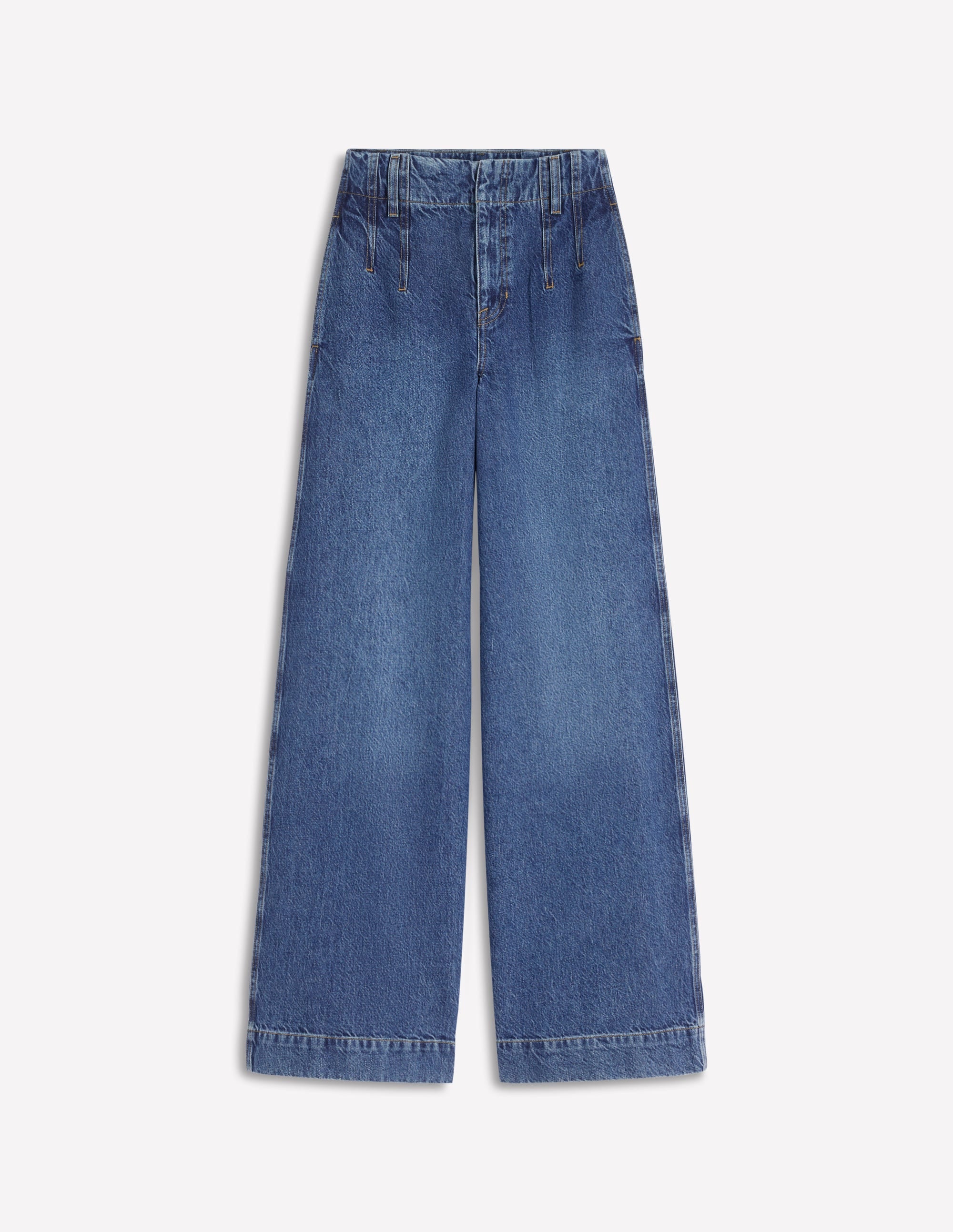 Stitch Detail Wide Leg Jeans-Mid Vintage - Image 6
