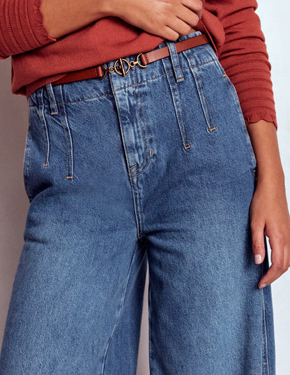 Stitch Detail Wide Leg Jeans-Mid Vintage-4