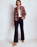 High Rise Fitted Flare Jeans-Indigo