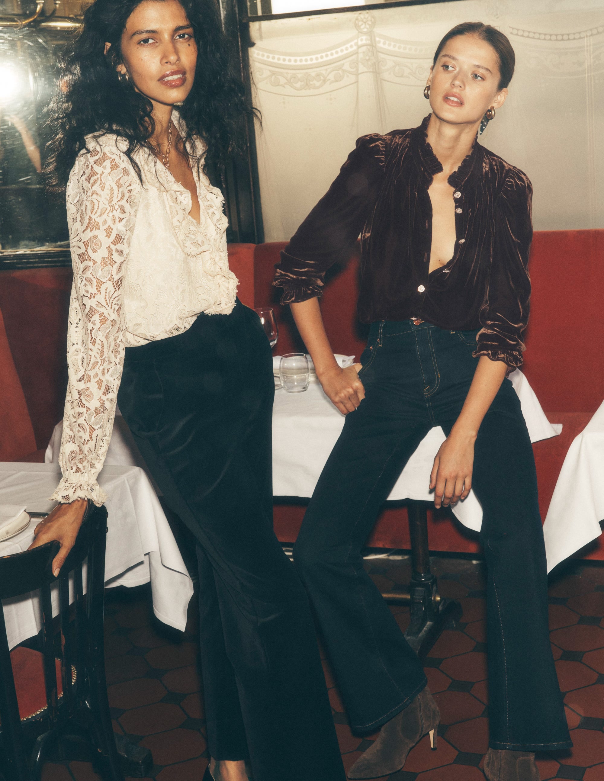 High Rise Fitted Flare Jeans-Indigo - Image 6