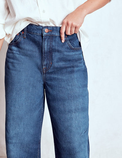 Full Length Barrel Leg Jeans-Dark Vintage-2