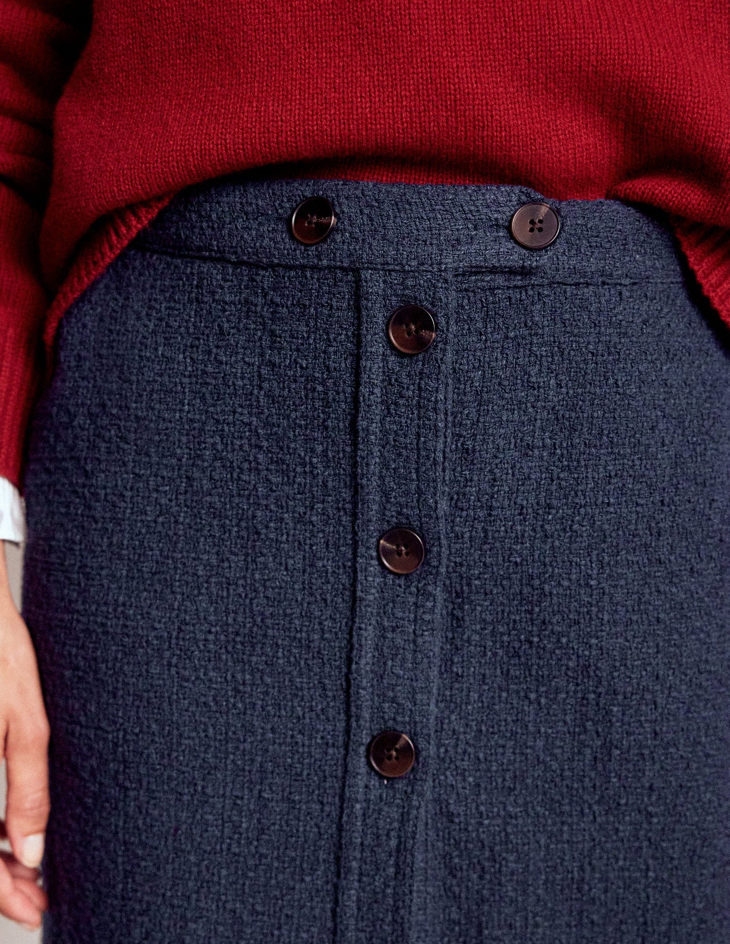 Cecelia Textured Skirt-Navy