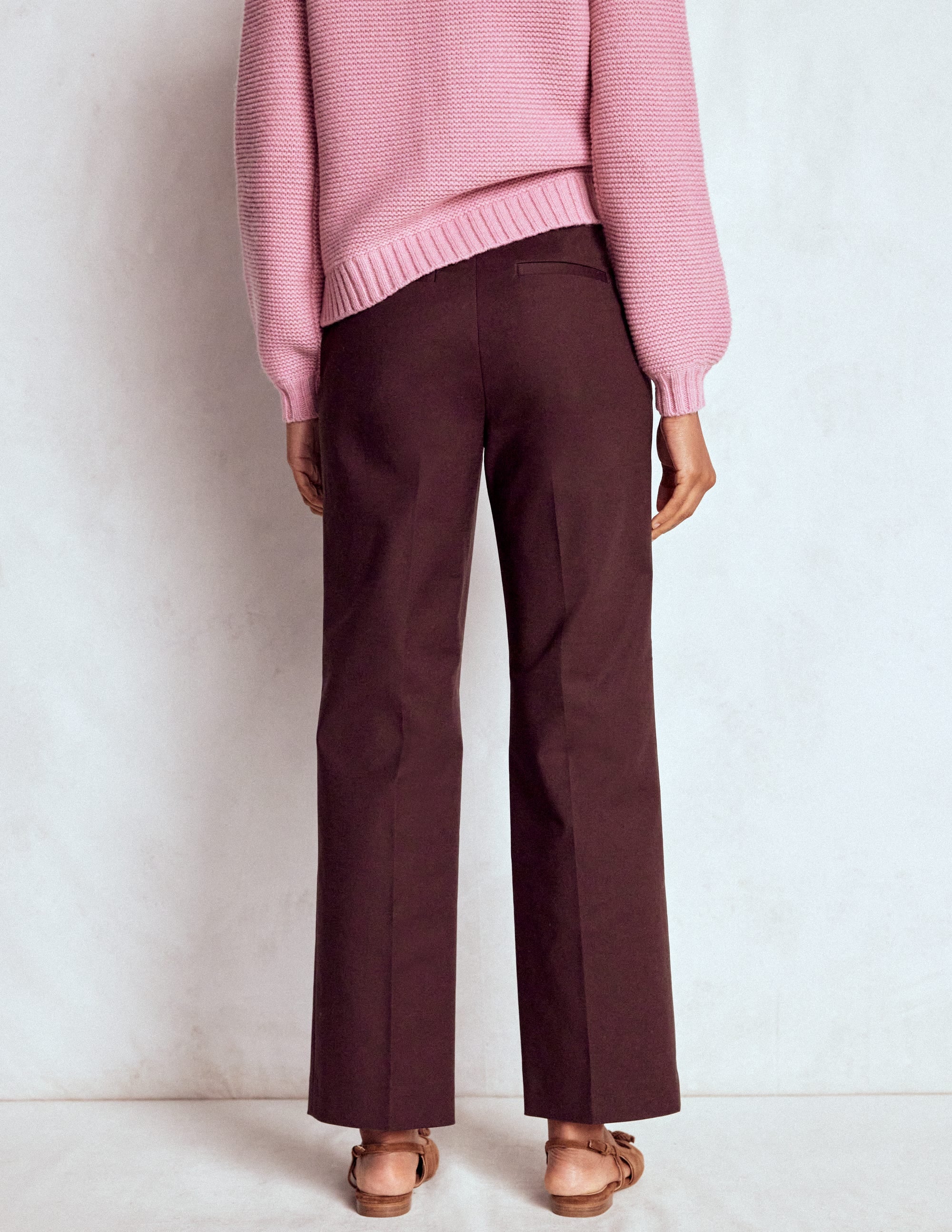 Canonbury Cotton 7/8 Trousers-Deep Aubergine - Image 3