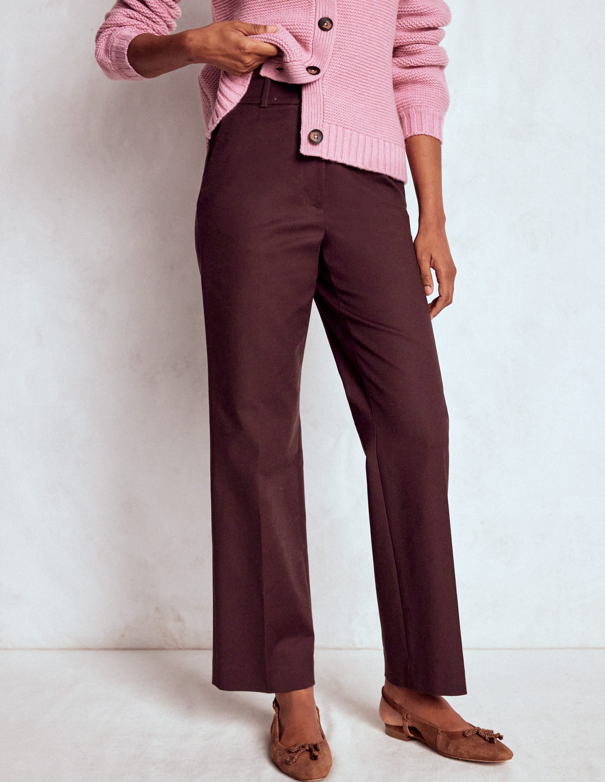 Canonbury Cotton 7/8 Trousers-Deep Aubergine - Image 4