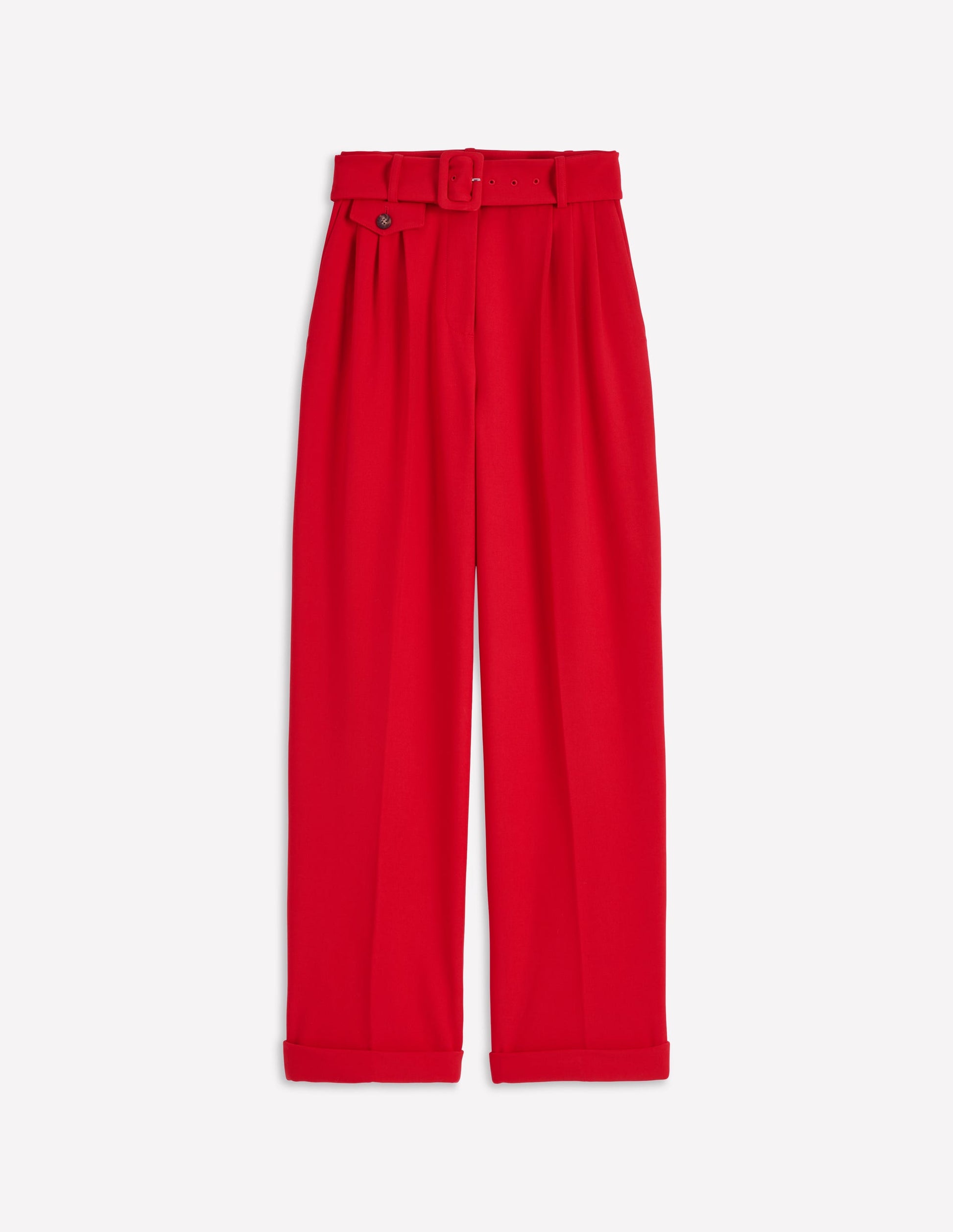 Pleat Front Trousers-Chilli Pepper-5