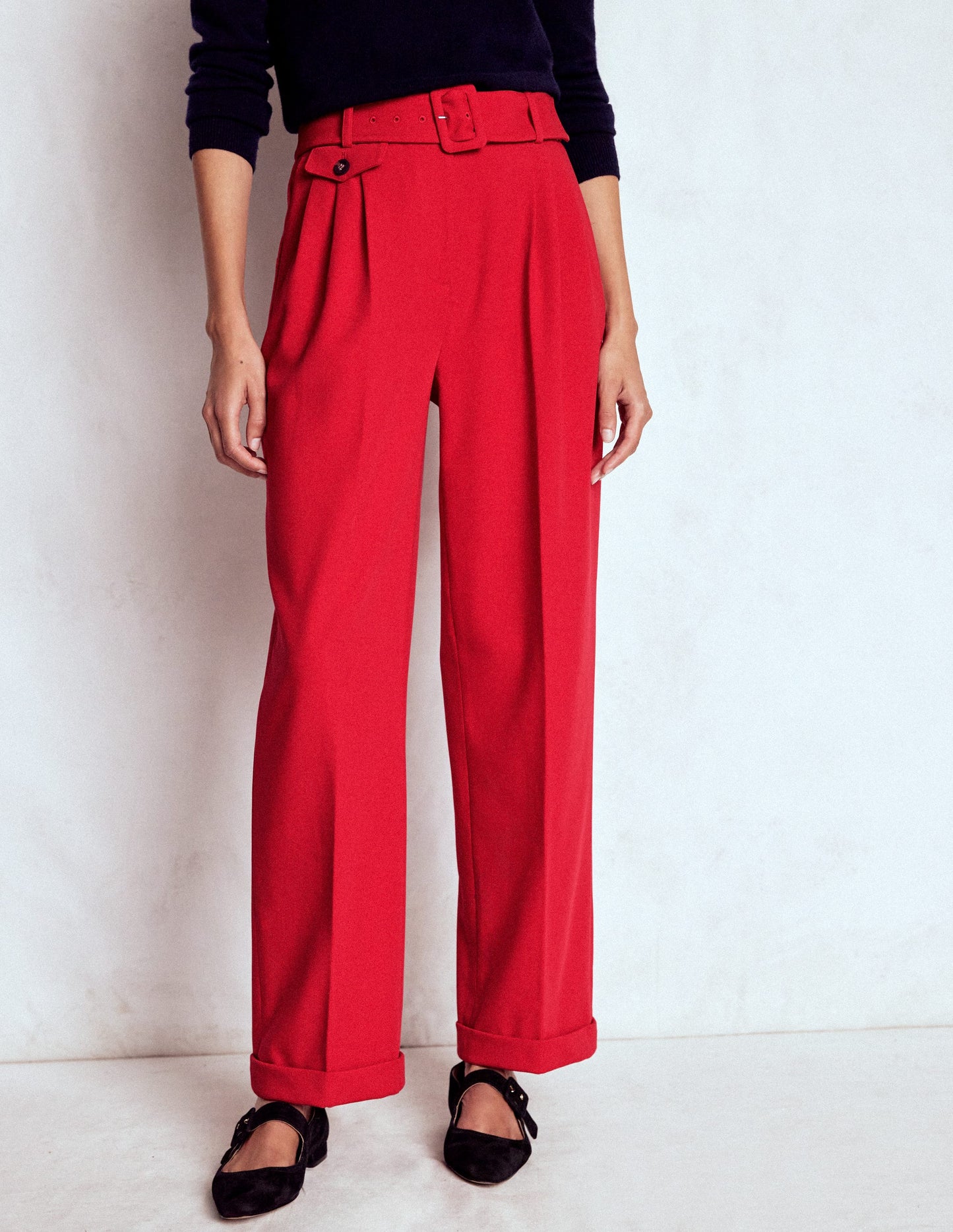 Pleat Front Trousers-Chilli Pepper