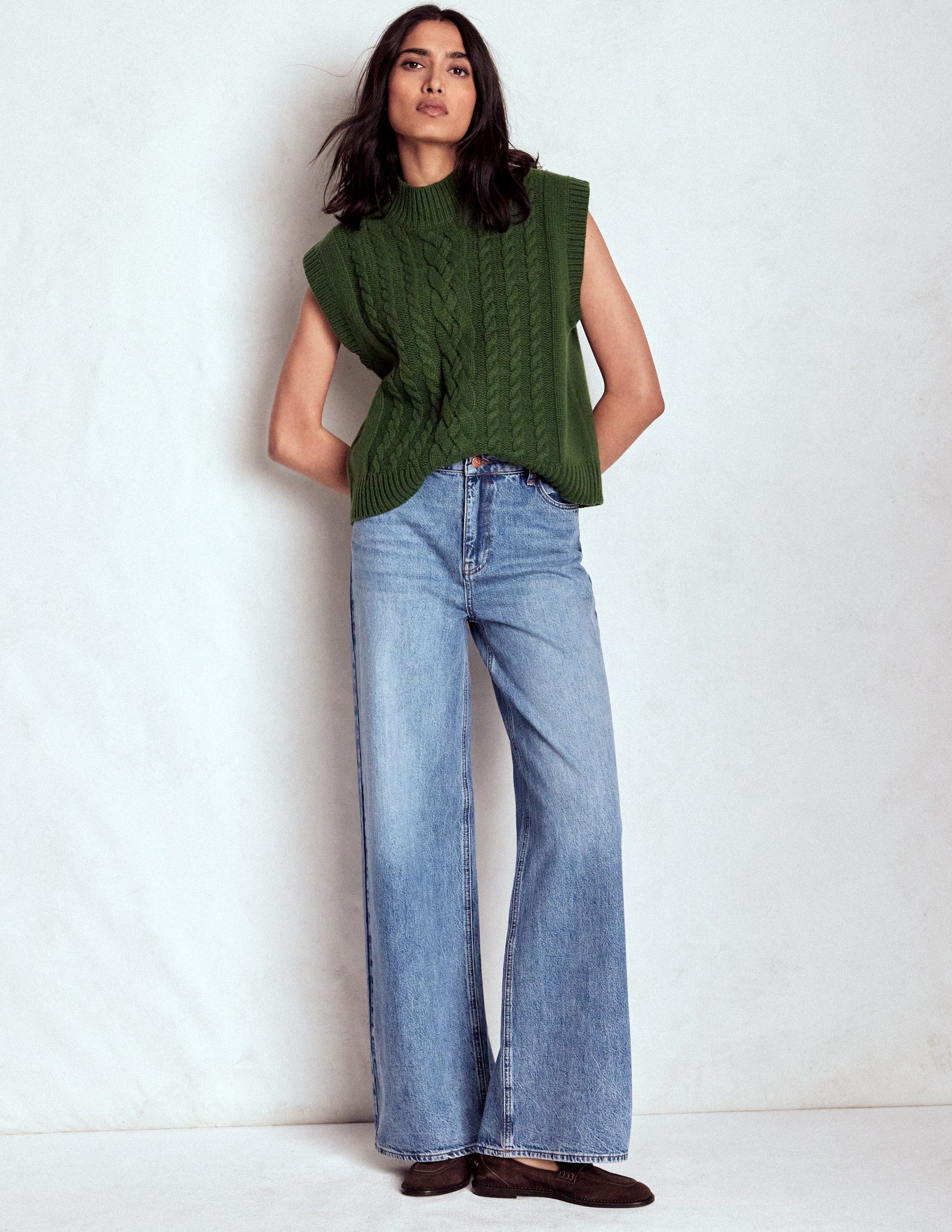 Relaxed Wide Leg  Jeans-Mid Vintage-5