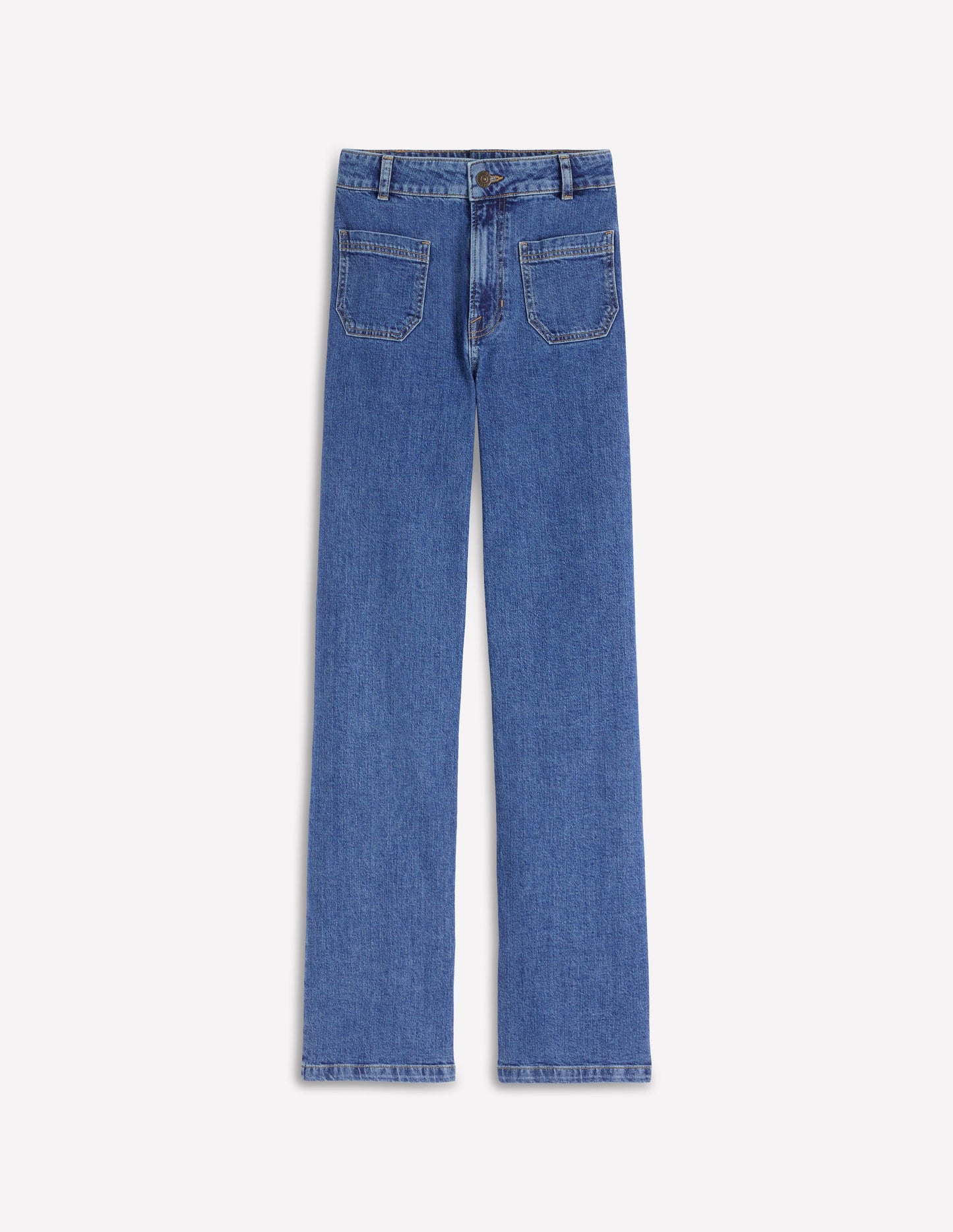 Straight Leg Pocket Jeans-Mid Vintage