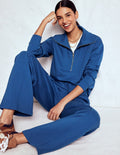 Wide Leg Joggers-Tourmaline Blue