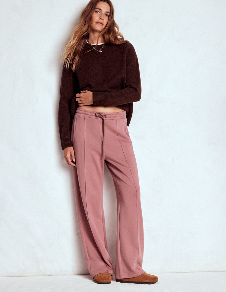 Wide Leg Joggers-Blushing Rose