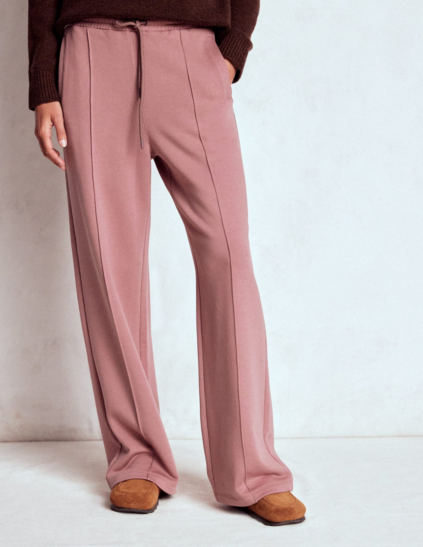 Wide Leg Joggers-Blushing Rose
