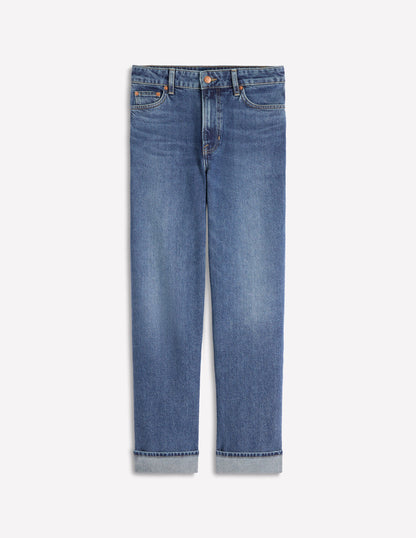 Mid Rise Straight Leg Jeans-Mid Vintage-7
