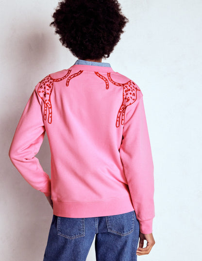 Emi Embroidered Sweatshirt-Leopard Embroidery-3