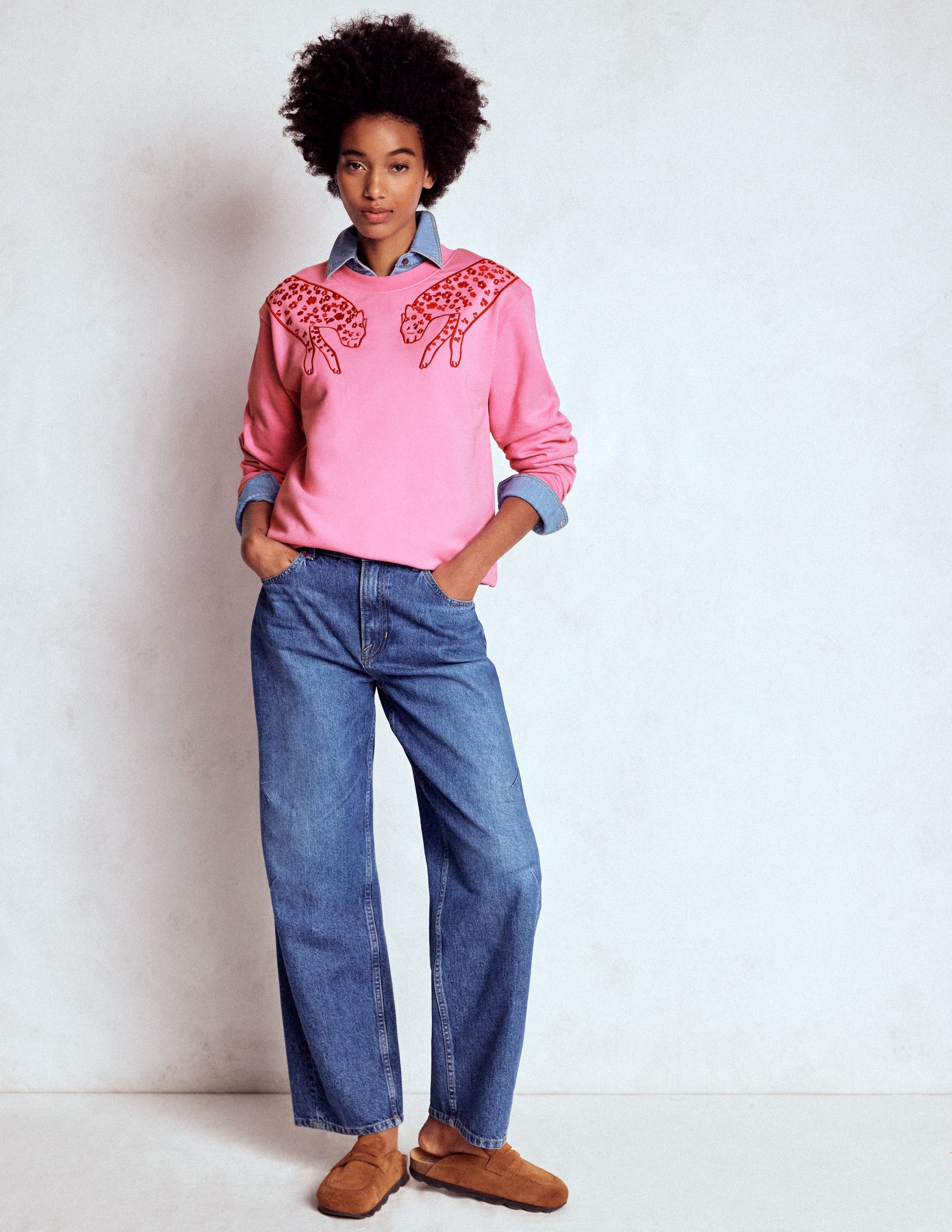 Emi Embroidered Sweatshirt-Leopard Embroidery-4