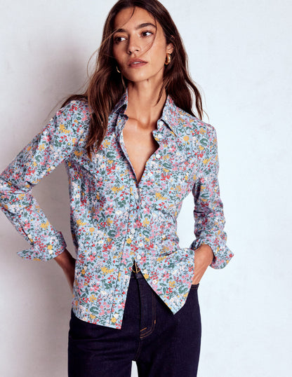 Sienna Cotton Shirt-Windward Blue, Delicate Meadow-4