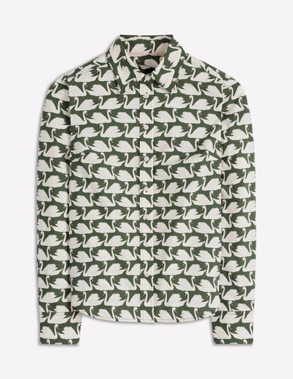 Sienna Cotton Shirt-Green, Geo Swan-6