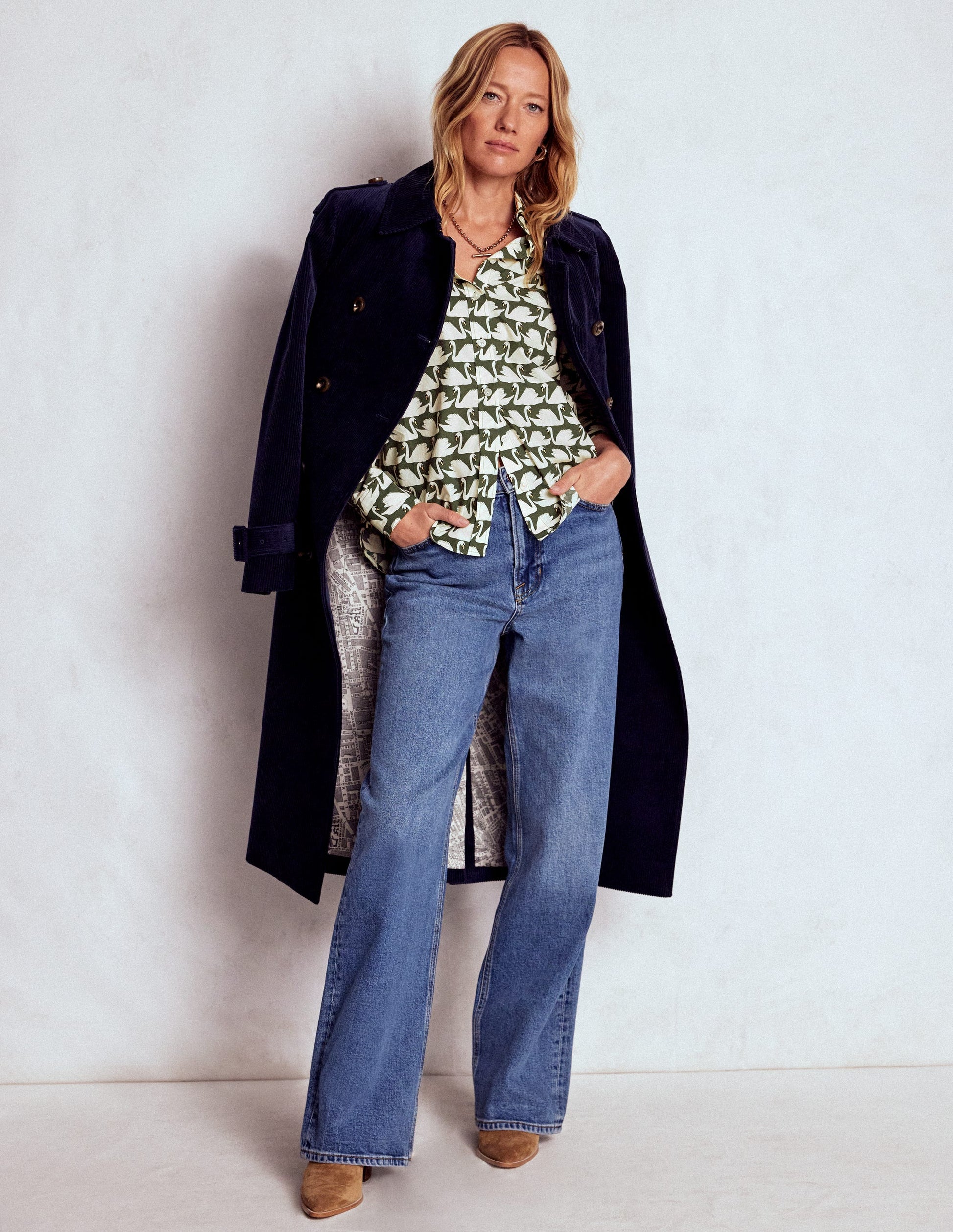 Sienna Cotton Shirt-Green, Geo Swan-4