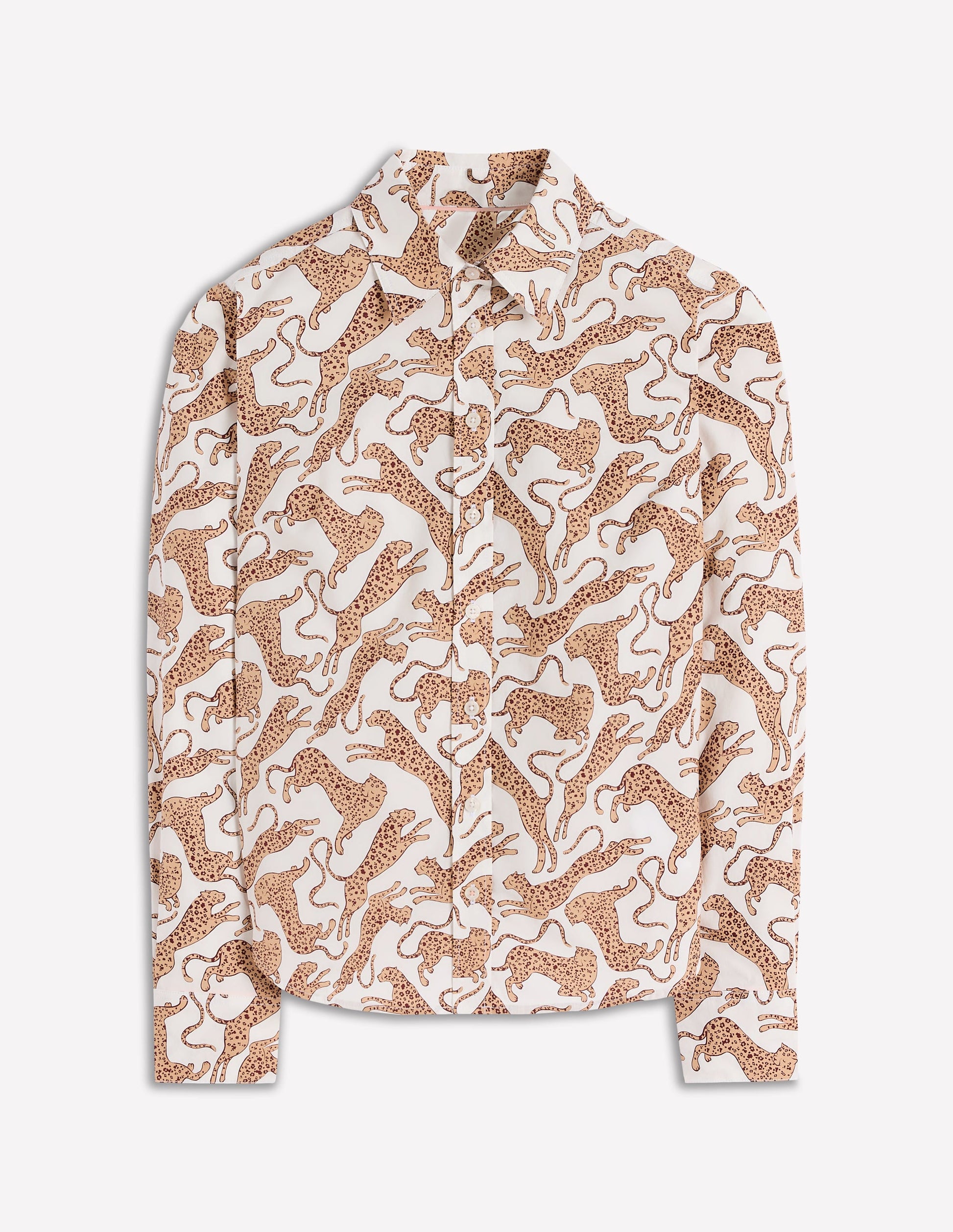 Sienna Cotton Shirt-Ivory, Leaping Leopard-5