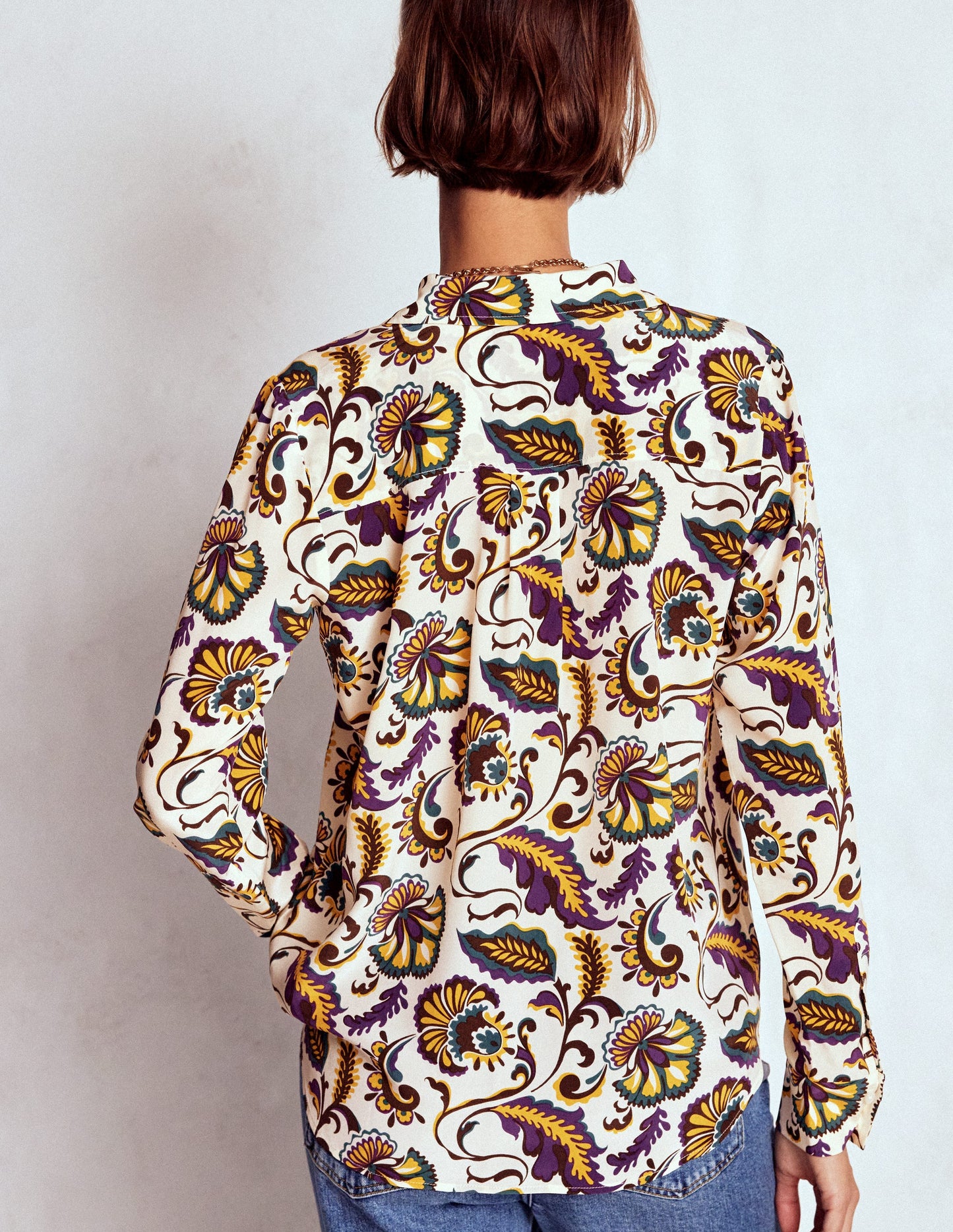 Sienna Silk Shirt-Multi, Ornate Meadow