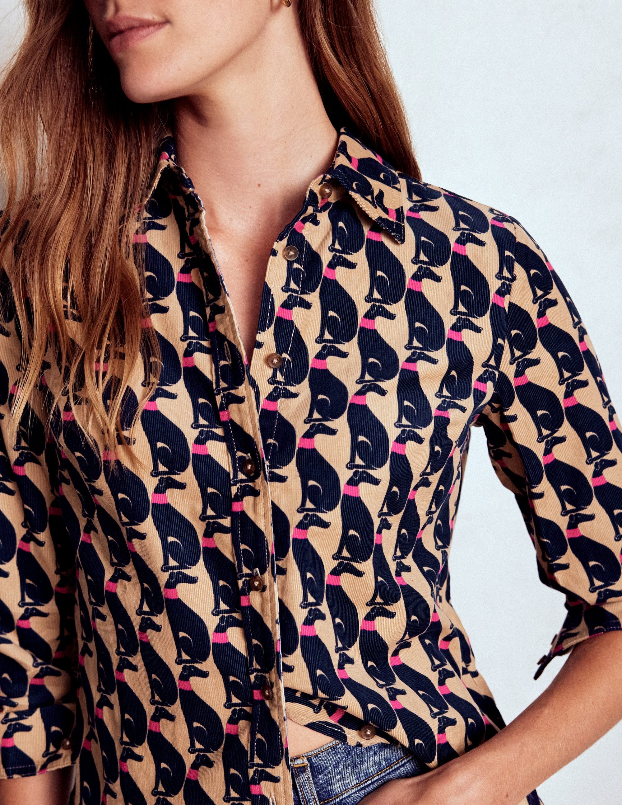 Sienna Cord Shirt-Safari, Cosy Greyhound - Image 4