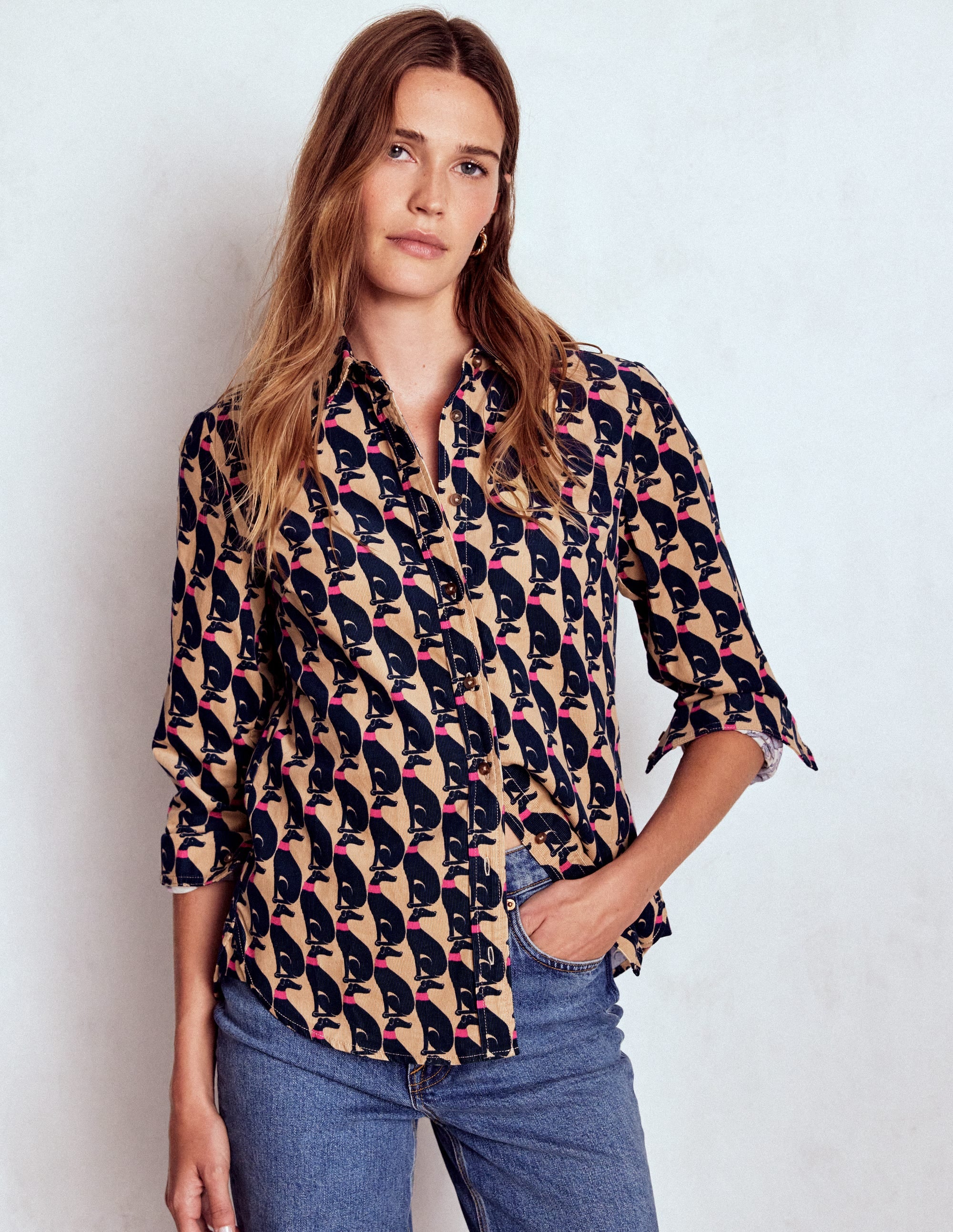 Sienna Cord Shirt-Safari, Cosy Greyhound - Image 1