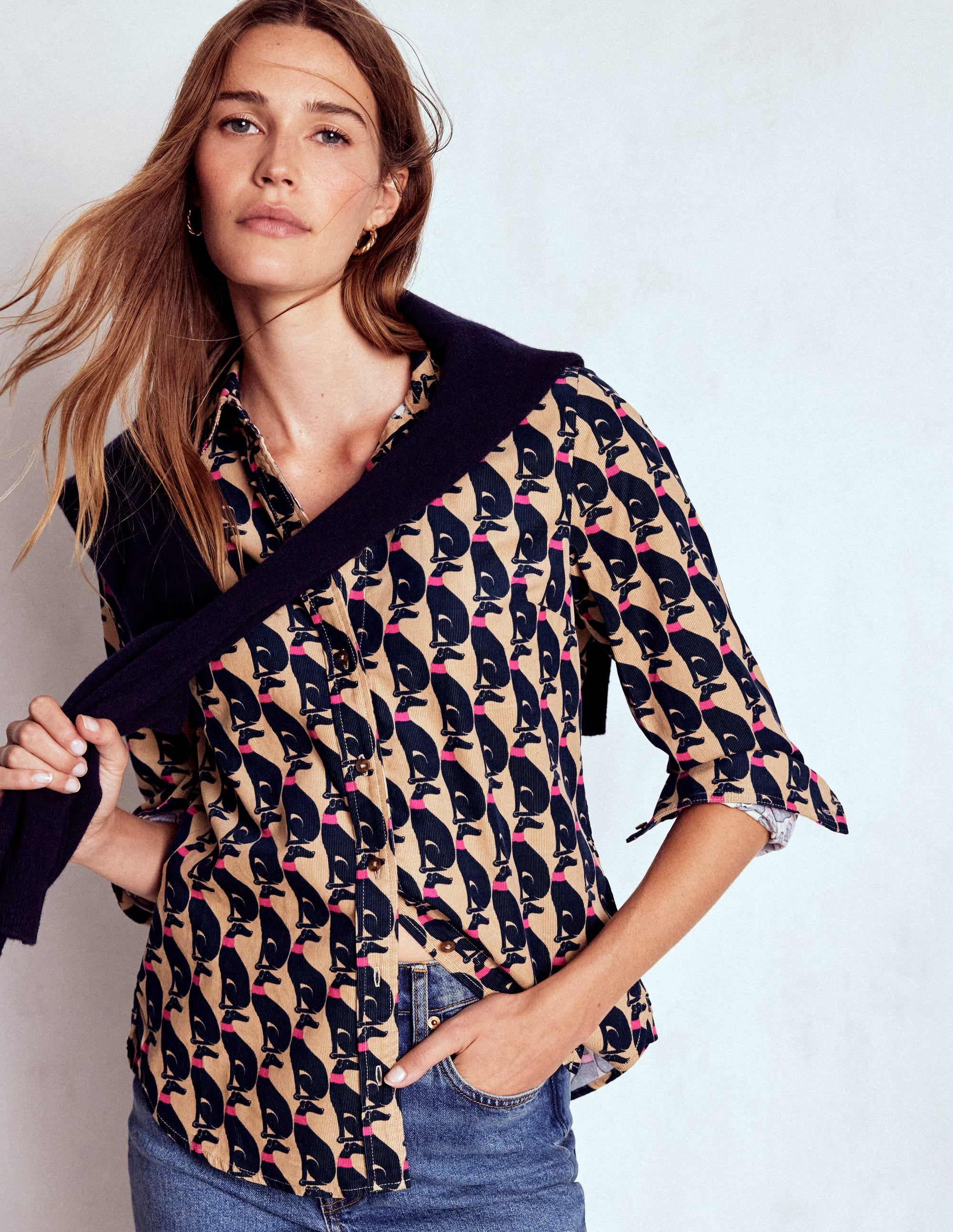 Sienna Cord Shirt-Safari, Cosy Greyhound - Image 6