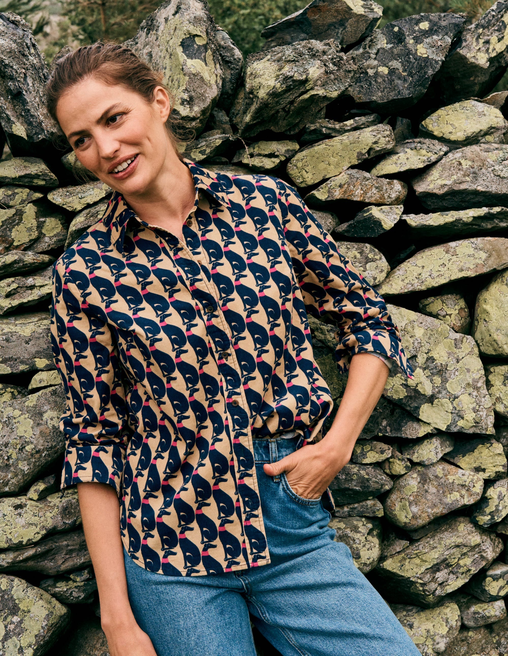 Sienna Cord Shirt-Safari, Cosy Greyhound - Image 2