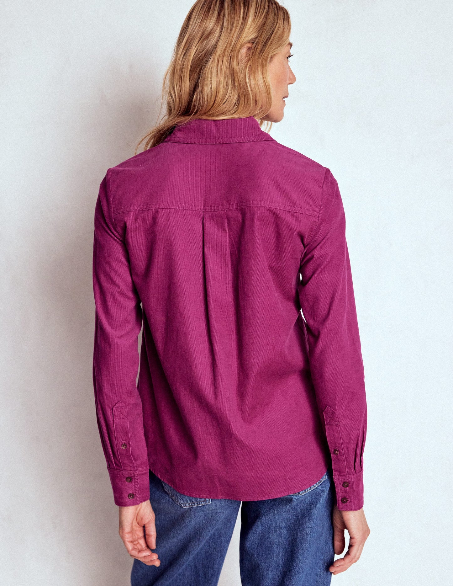 Sienna Cord Shirt-Rich Magenta