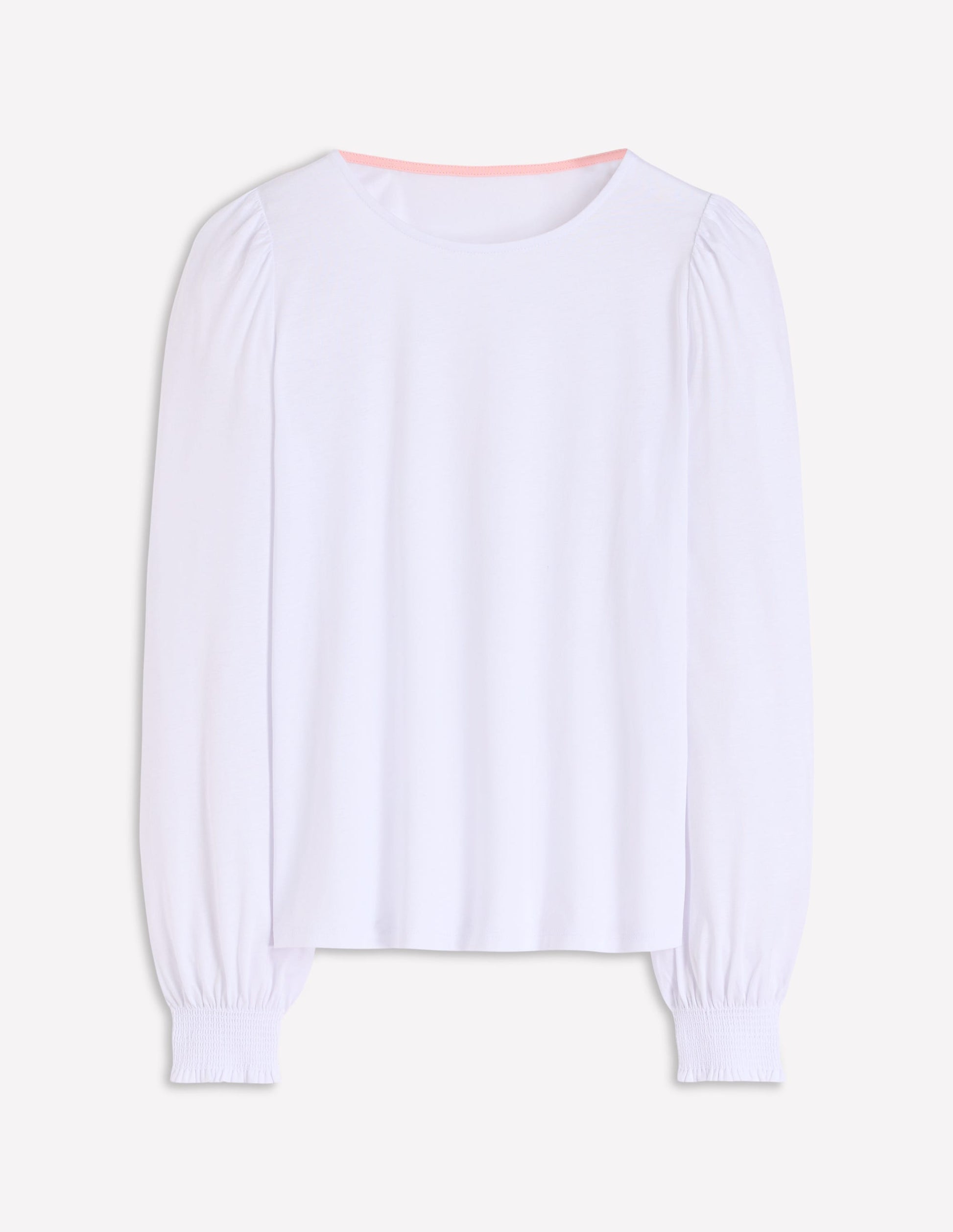 Smocked Cuff Supersoft Top-White-5