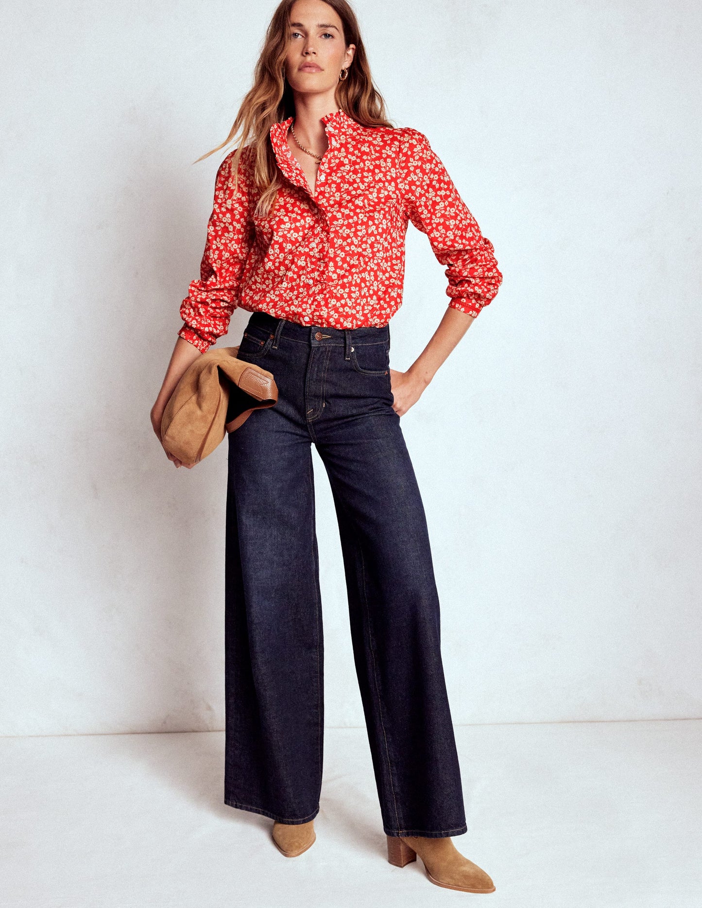 Helena Cotton Top-Cranberry Red, Delicate Vine